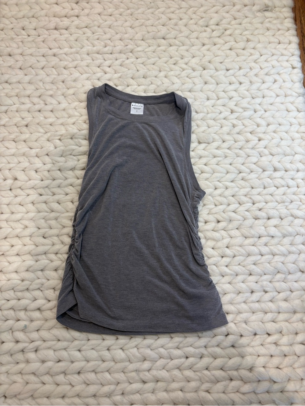 Athleta Women's Gray Tank Top with ruched sides